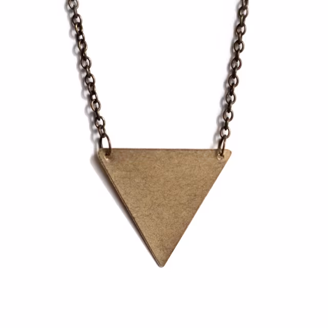 Inverted Brass Triangle Necklace By Beth Coller