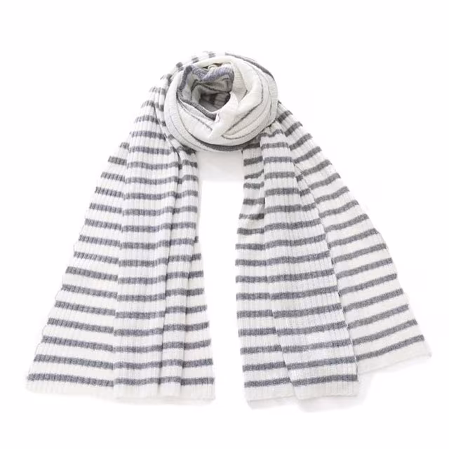Qi New York Rib Stripe Scarf