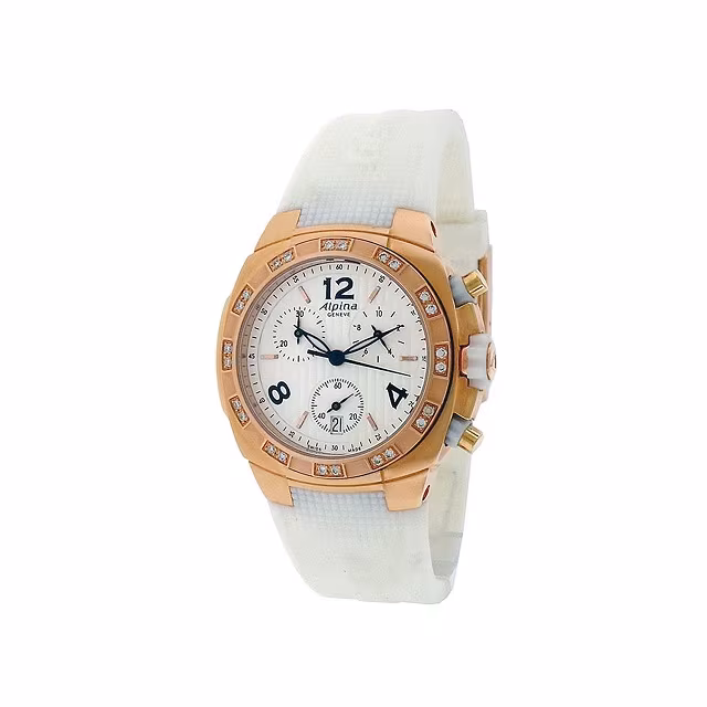 Alpina Avalanche Ladies Chronograph Quartz Watch + Diamond Bezel