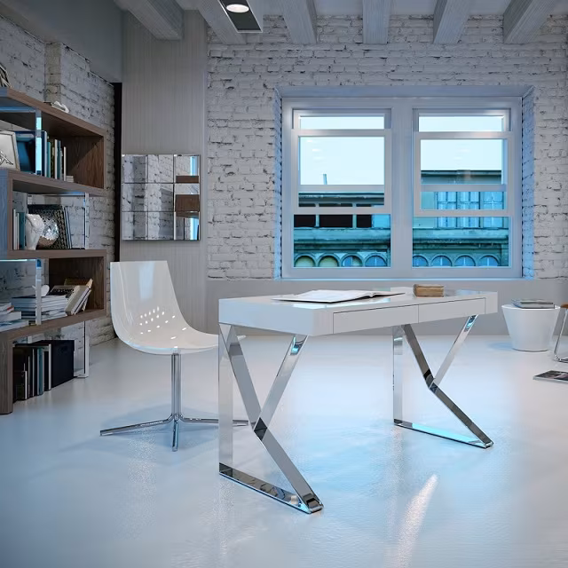 Modloft Houston Desk - White Lacquer