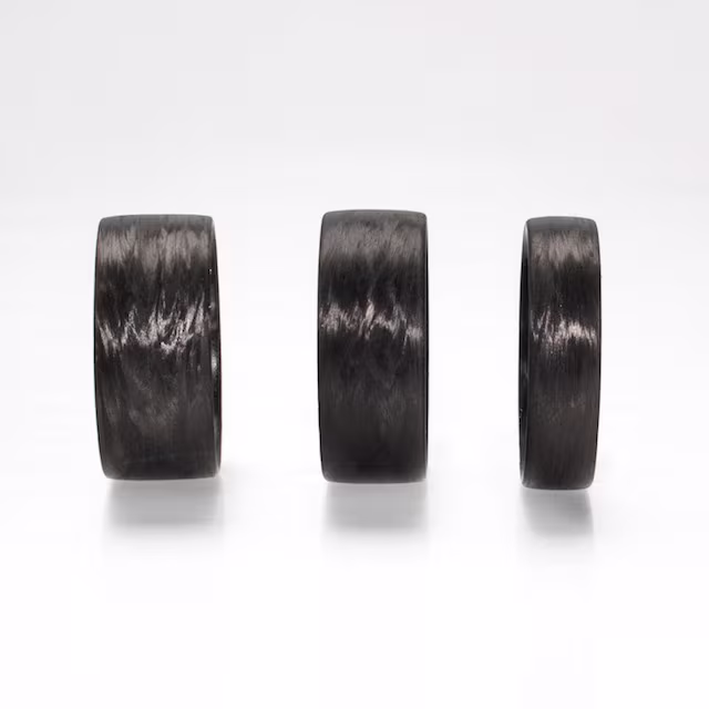 REFRACTORY Carbon Fiber Rings in Wood-Like Grain