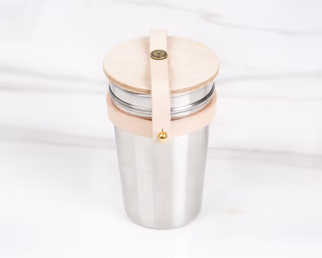 Leather & Steel Cup Set by Yield Design_2
