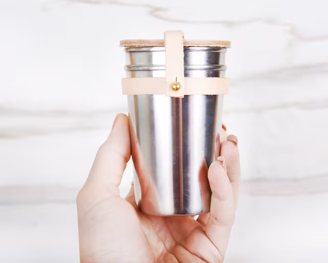 Leather & Steel Cup Set by Yield Design_3