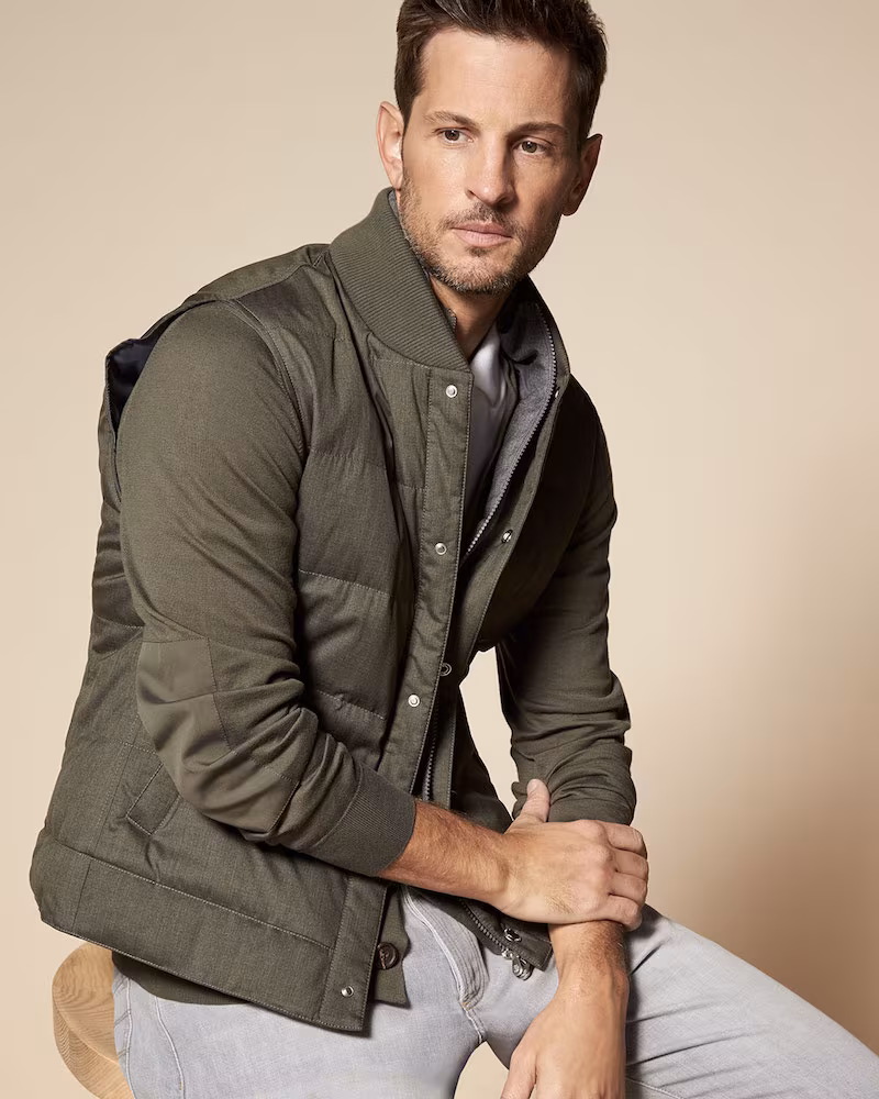 Brunello Cucinelli Quilted Down Vest with Zip-Out Sleeves