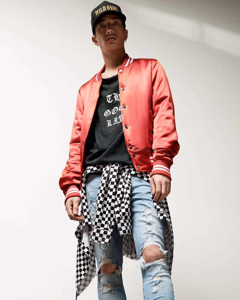AMIRI Silk Satin Baseball Jacket