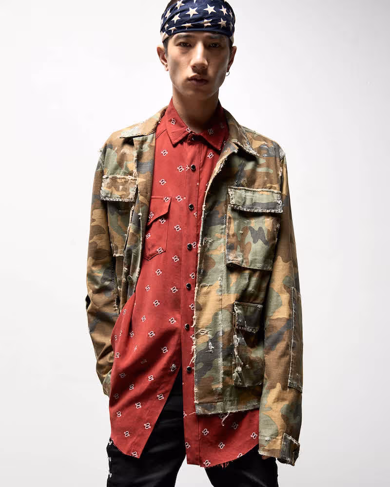 AMIRI Studded Camouflage Cotton Field Jacket