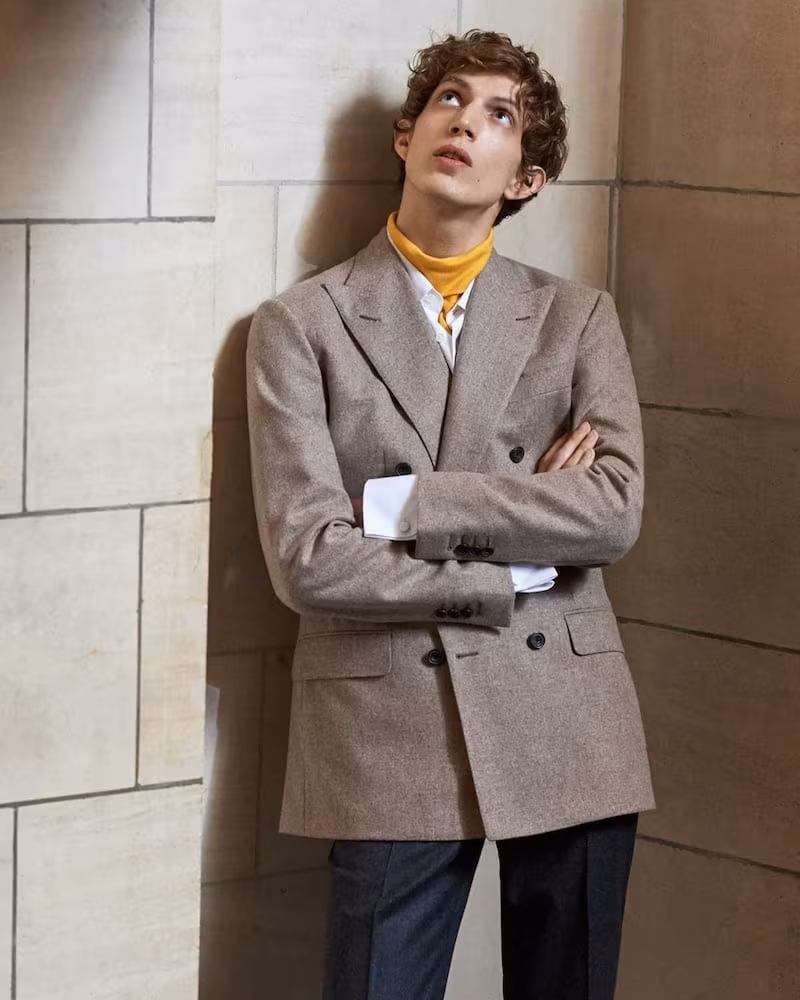 Thom Sweeney Double-Breasted Wool Blazer