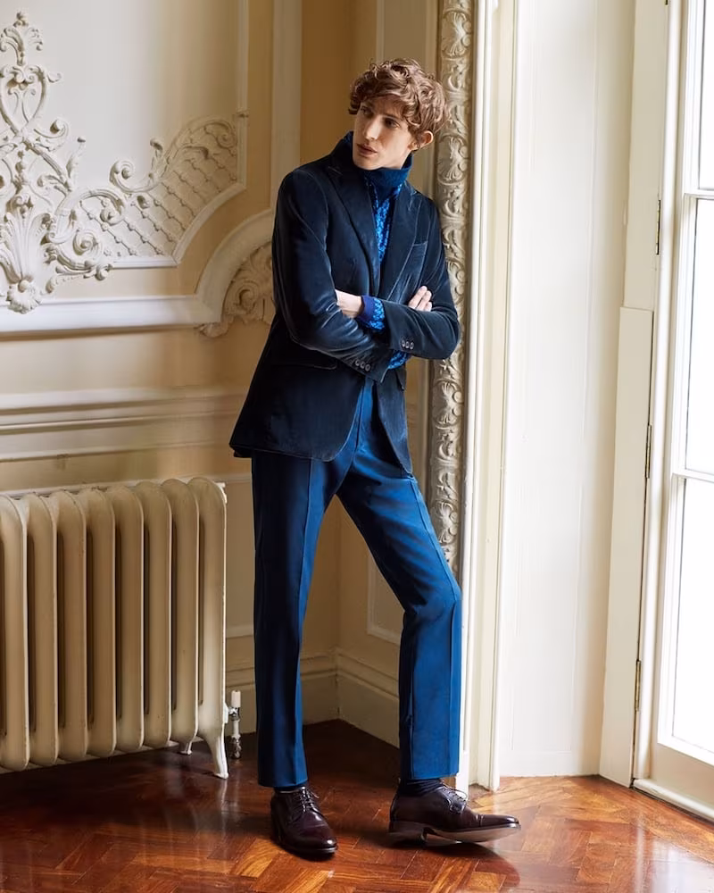 Thom Sweeney Single-Breasted Velvet Blazer