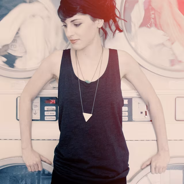 Inverted Brass Triangle Necklace By Beth Coller