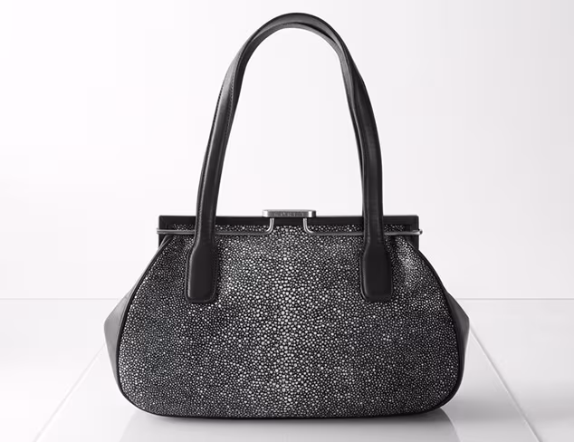 Koret Stingray Embossed Leather Double Handle Satchel