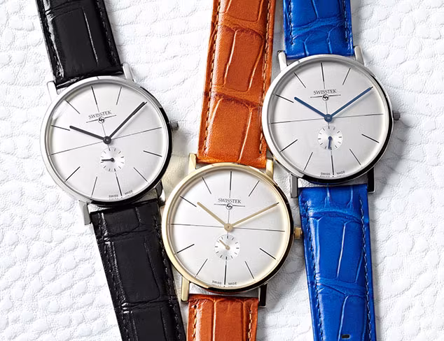 Swisstek Men's Retro Ace's Leather Watch