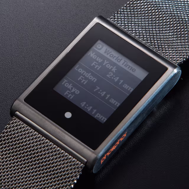Phosphor Touch Time in Black on Mesh Band