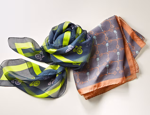 Preppy Prints: Terracotta New York Silk Scarves at MYHABIT