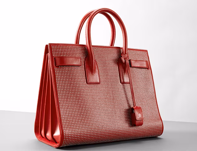 Saint Laurent Sac de Jour Studded Box Laque Carryall Bag