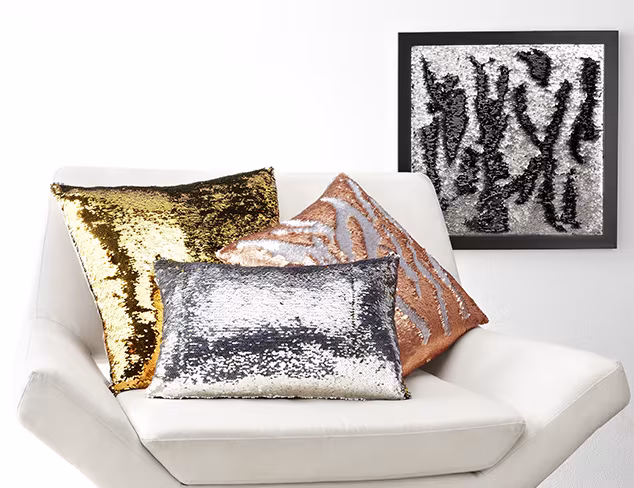 Aviva Stanoff Interactive Sequin Art & Pillows at MYHABIT
