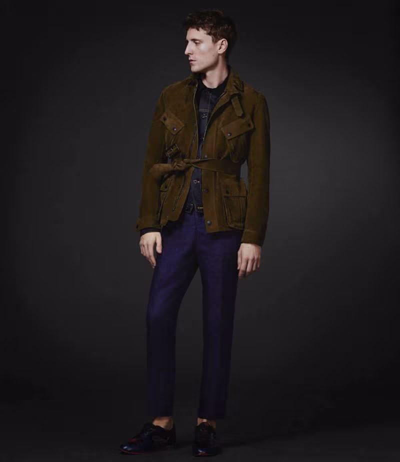 Burberry XO Barneys New York Nubuck Belted Field Jacket