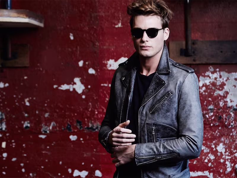 The Kooples Washed Leather Cropped Jacket