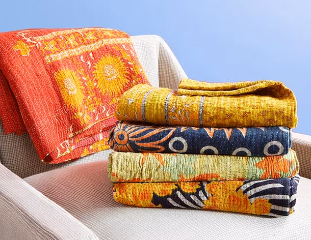 $69 Kantha Throws at MYHABIT