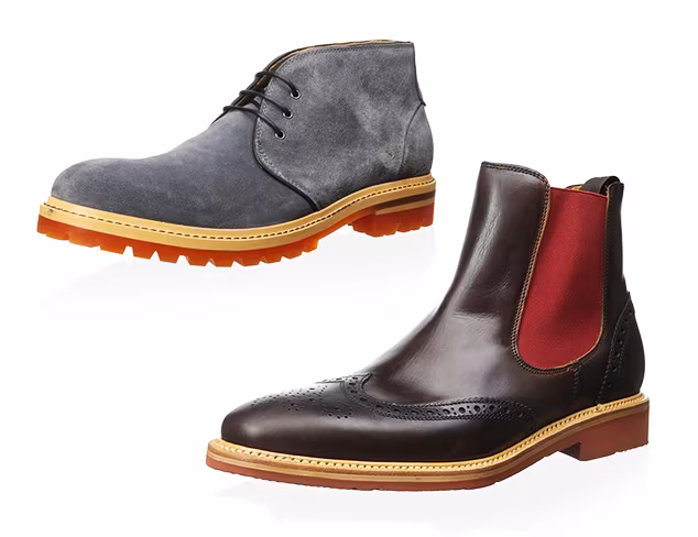Sleek to Rugged Slip-On & Lace-Up Boots at MYHABIT