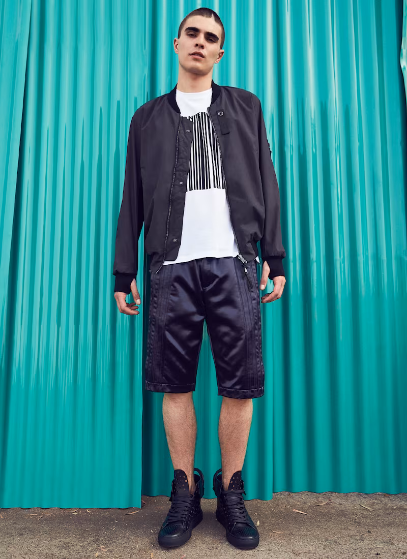 Alexander Wang Glossed Satin Tuxedo Shorts