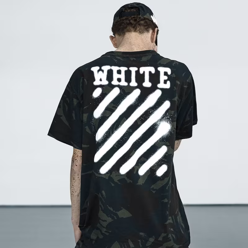 Off-White Logo and Camouflage-Print Jersey T-Shirt