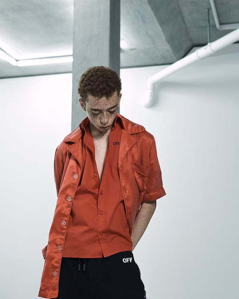 Off-White Short-Sleeved Poplin Shirt