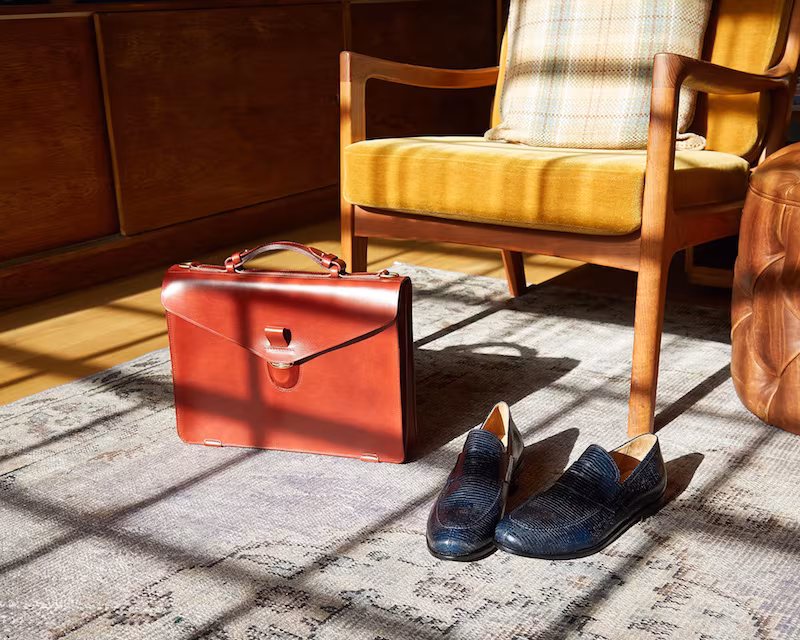 Armando Cabral Lizard-Effect Leather Loafers