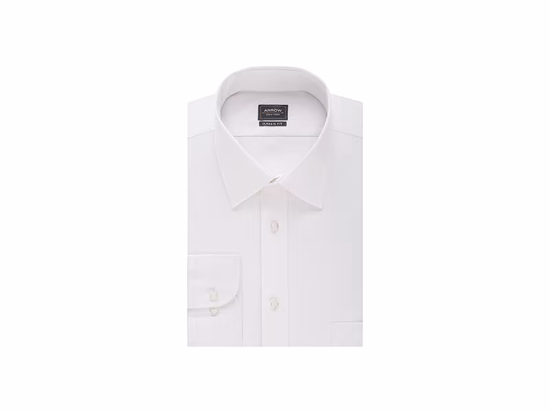 Arrow Poplin Regular-Fit Solid Spread Collar Dress Shirt