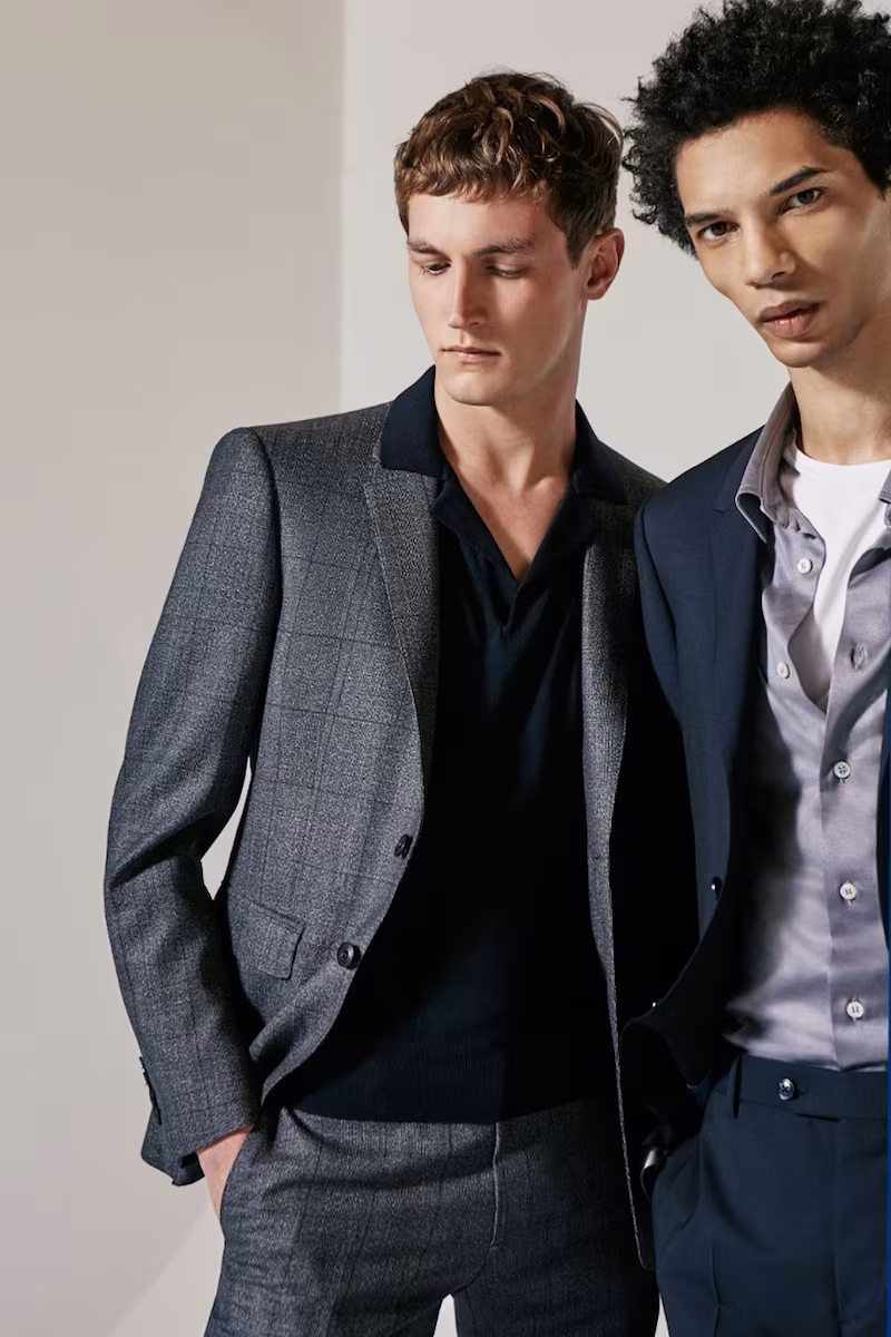 Burberry Checked Notch-Lapel Wool Suit