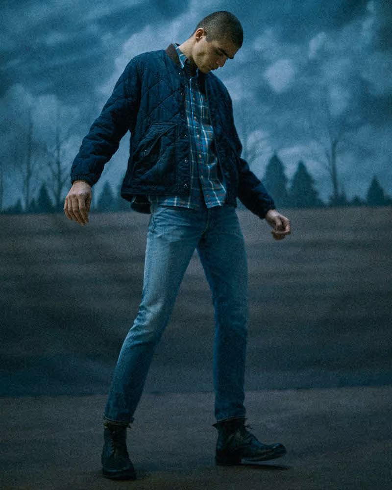 RRL Quilted Padded Chambray Jacket