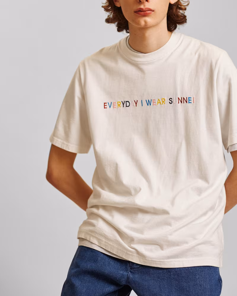 Sunnei Embroidered Crew Neck T-Shirt