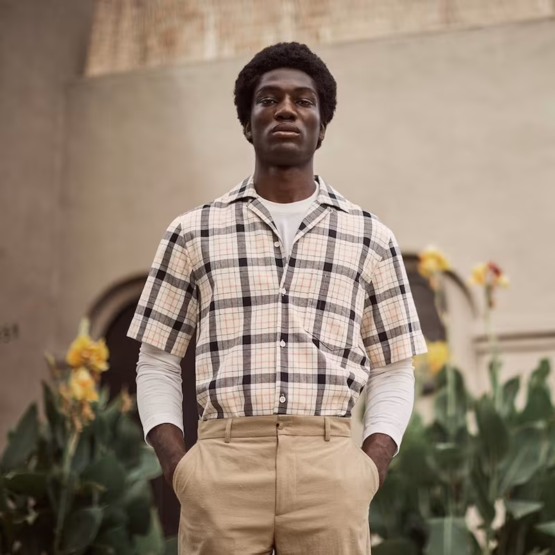 Acne Studios Elm Short-Sleeved Checked Cotton Shirt