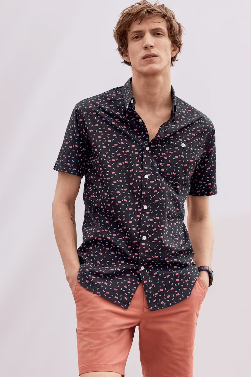 RVCA Party All the Time Print Woven Shirt