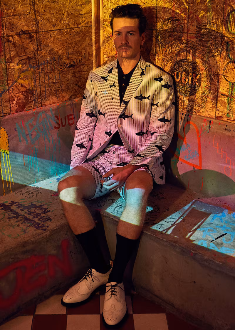 Thom Browne Shark Embroidery Shorts