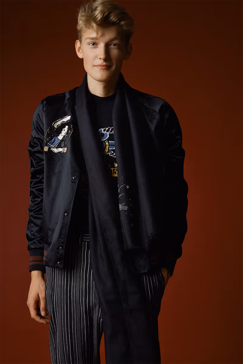 Valentino Tattoo Beads Embroidered Satin Jacket