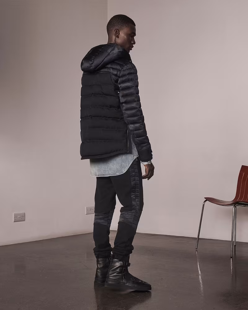 Balmain Camouflage-Print Quilted Down Coats
