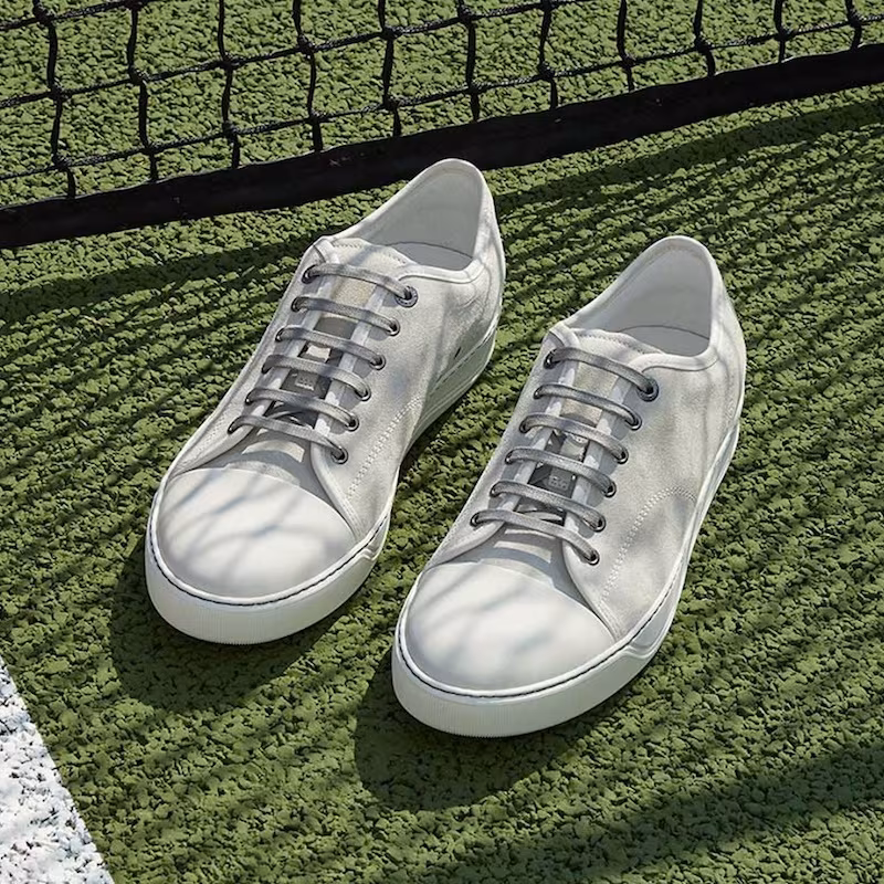 Lanvin Low-Top Suede and Leather Trainers