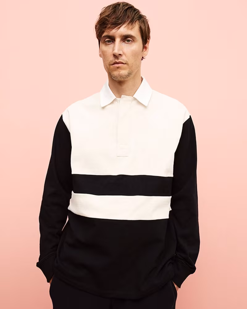 Raey Bi-Colour Long-Sleeved Polo Shirt