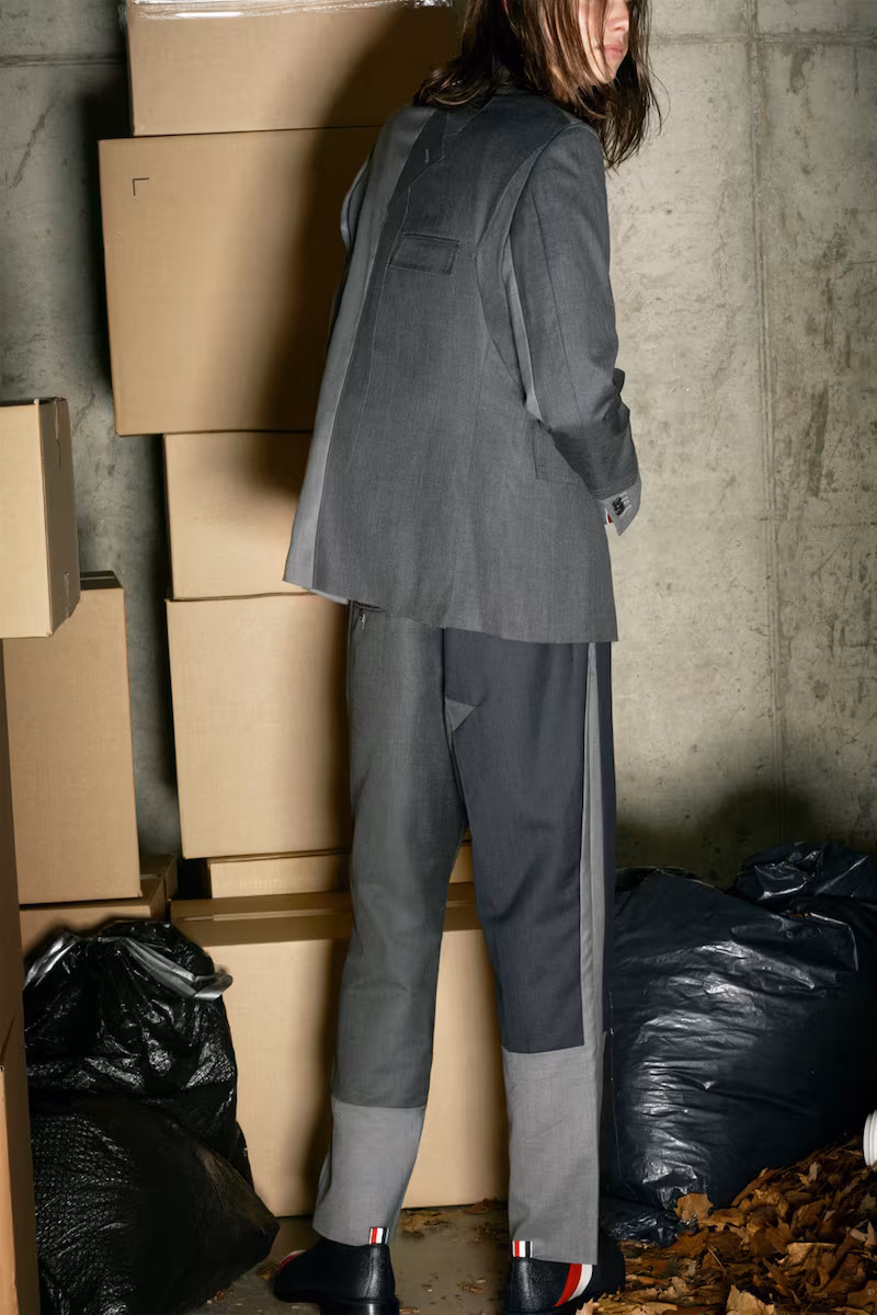 Thom Browne Grey Pattern Patchwork Backstrap Trousers