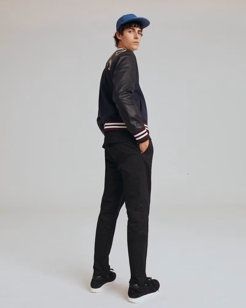 Valentino Panther-Appliqué Wool and Leather Bomber Jacket