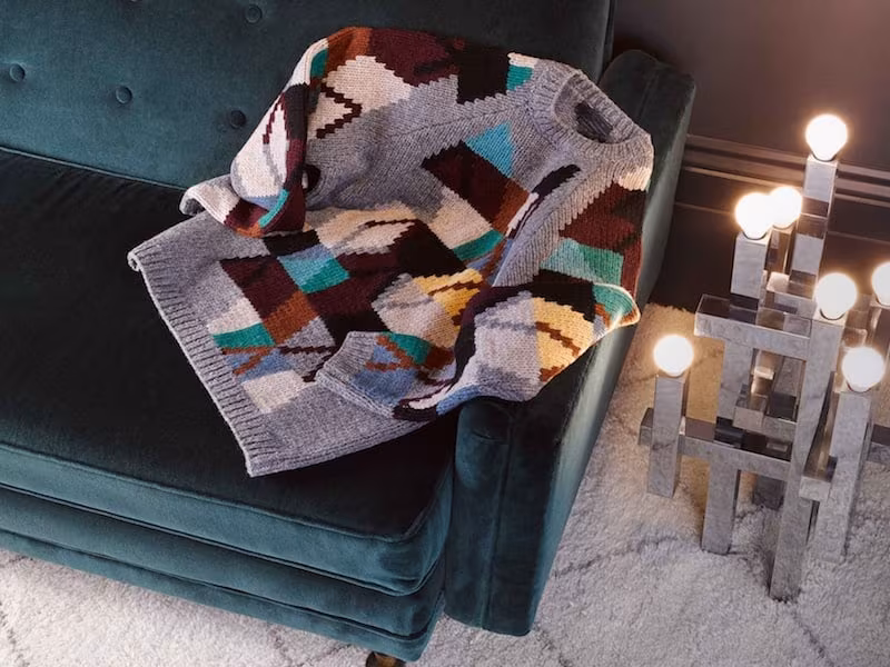 Prada Geometric Intarsia Wool Sweater